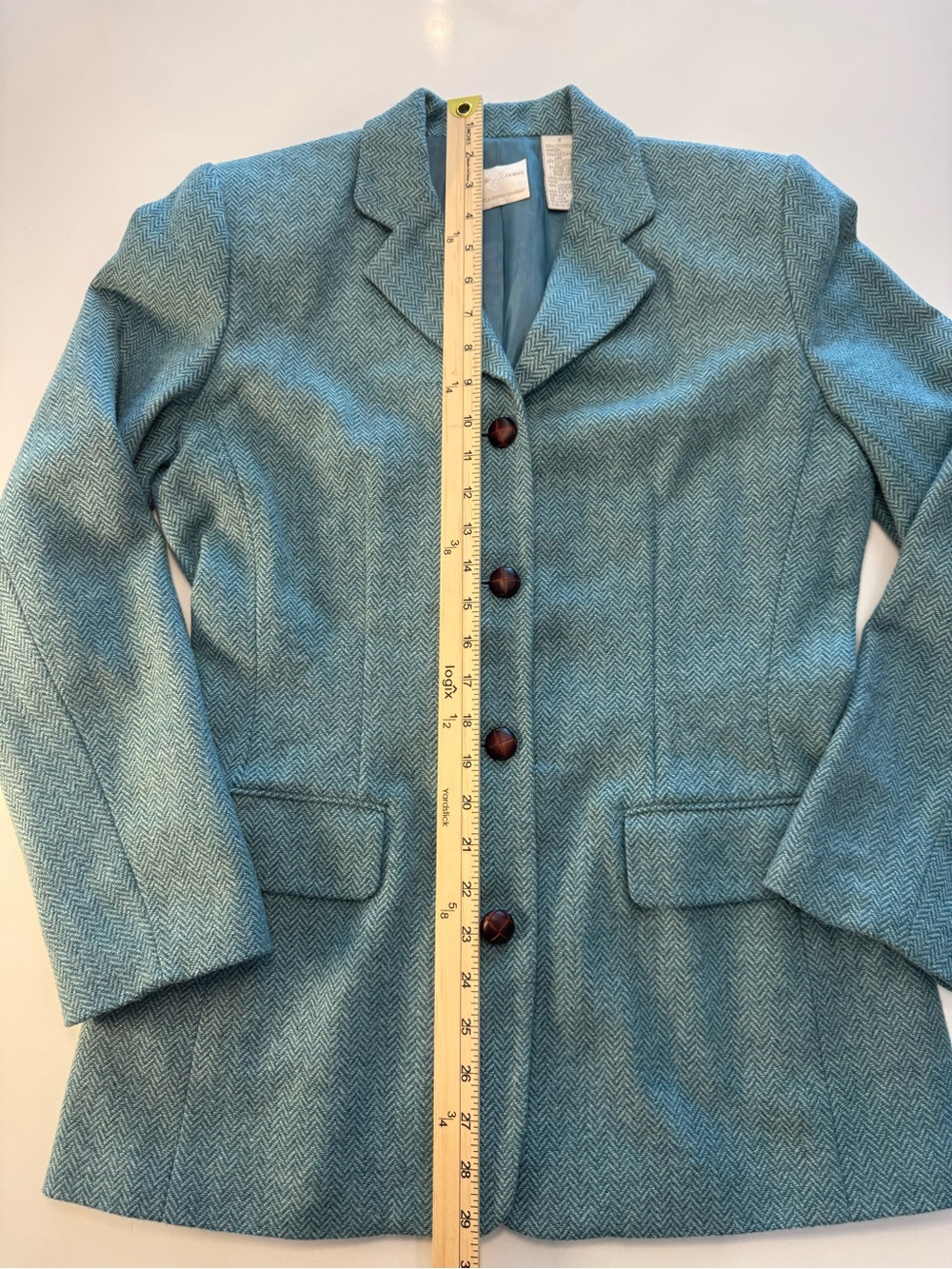 Emma James Green Herringbone Tailored Blazer - Picture 7 of 9